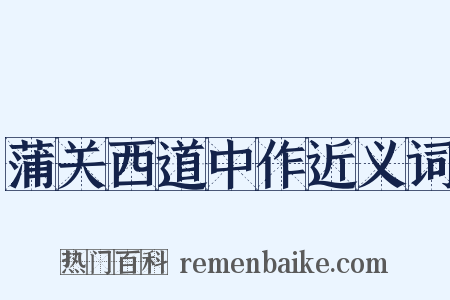 蒲关西道中作近义词是什么意思的图片